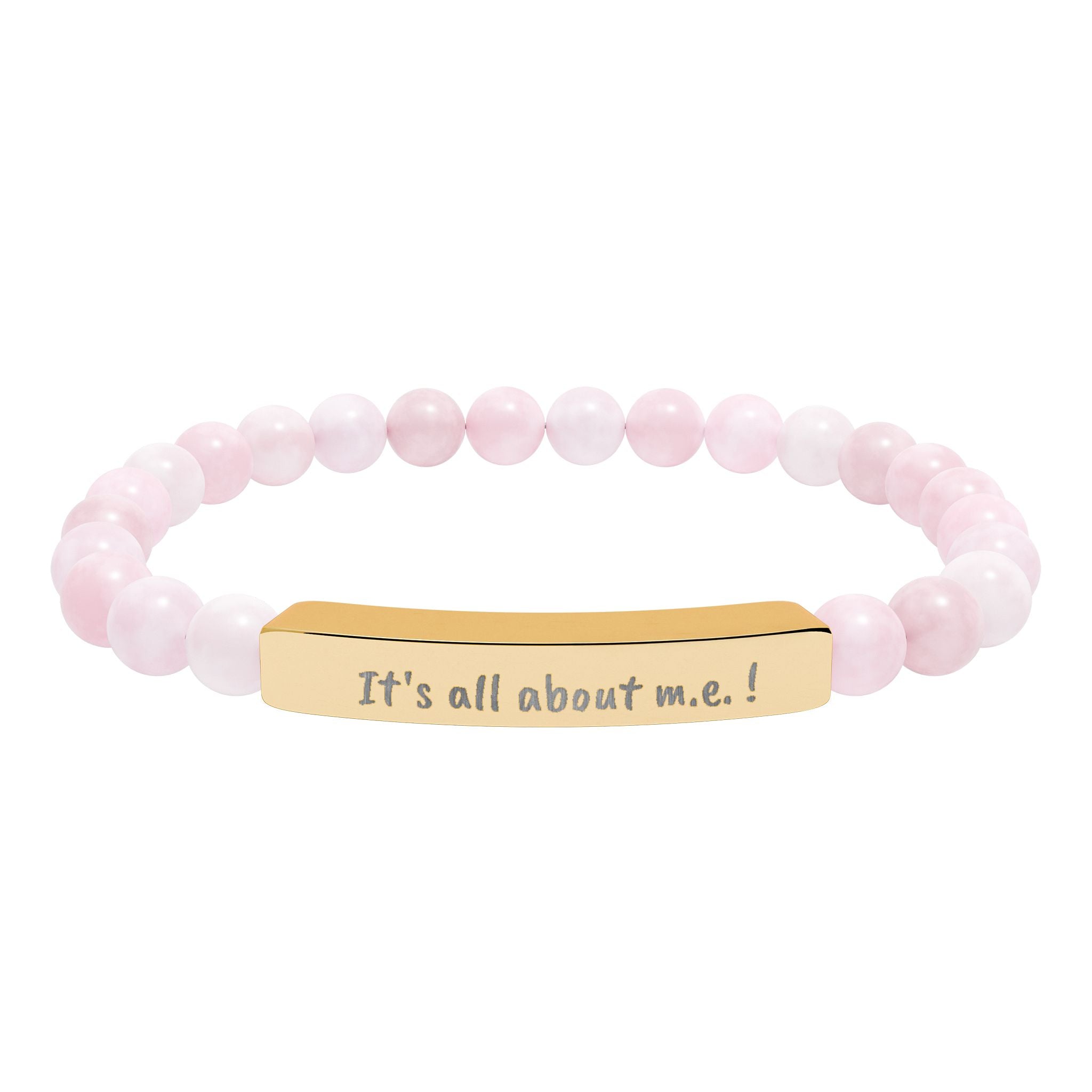 Bracelet - It's all about m.e.! Engraved Natural Stone Stretch Bar Bracelet