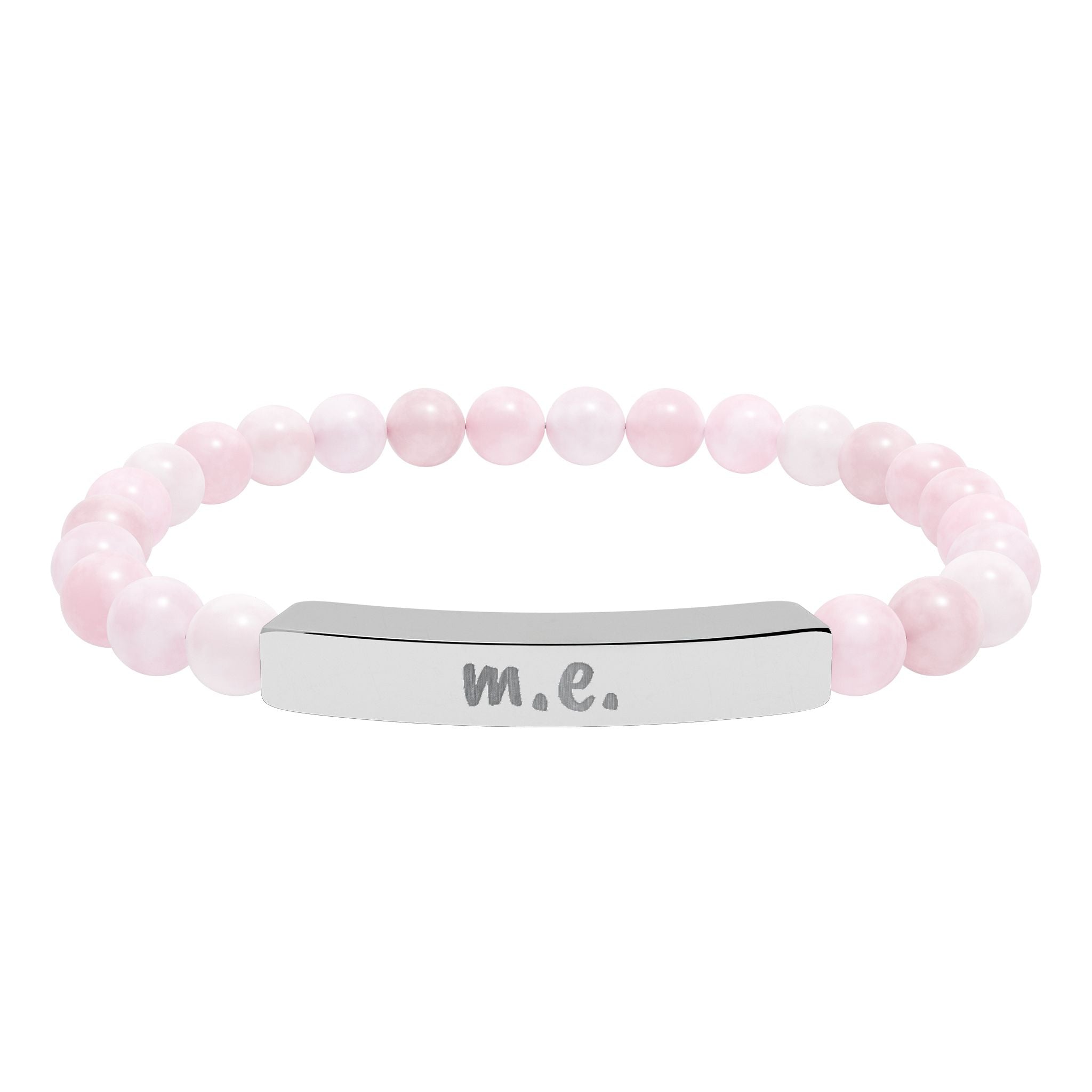 Bracelet - m.e. - Engraved Natural Stone Stretch Bar Bracelet