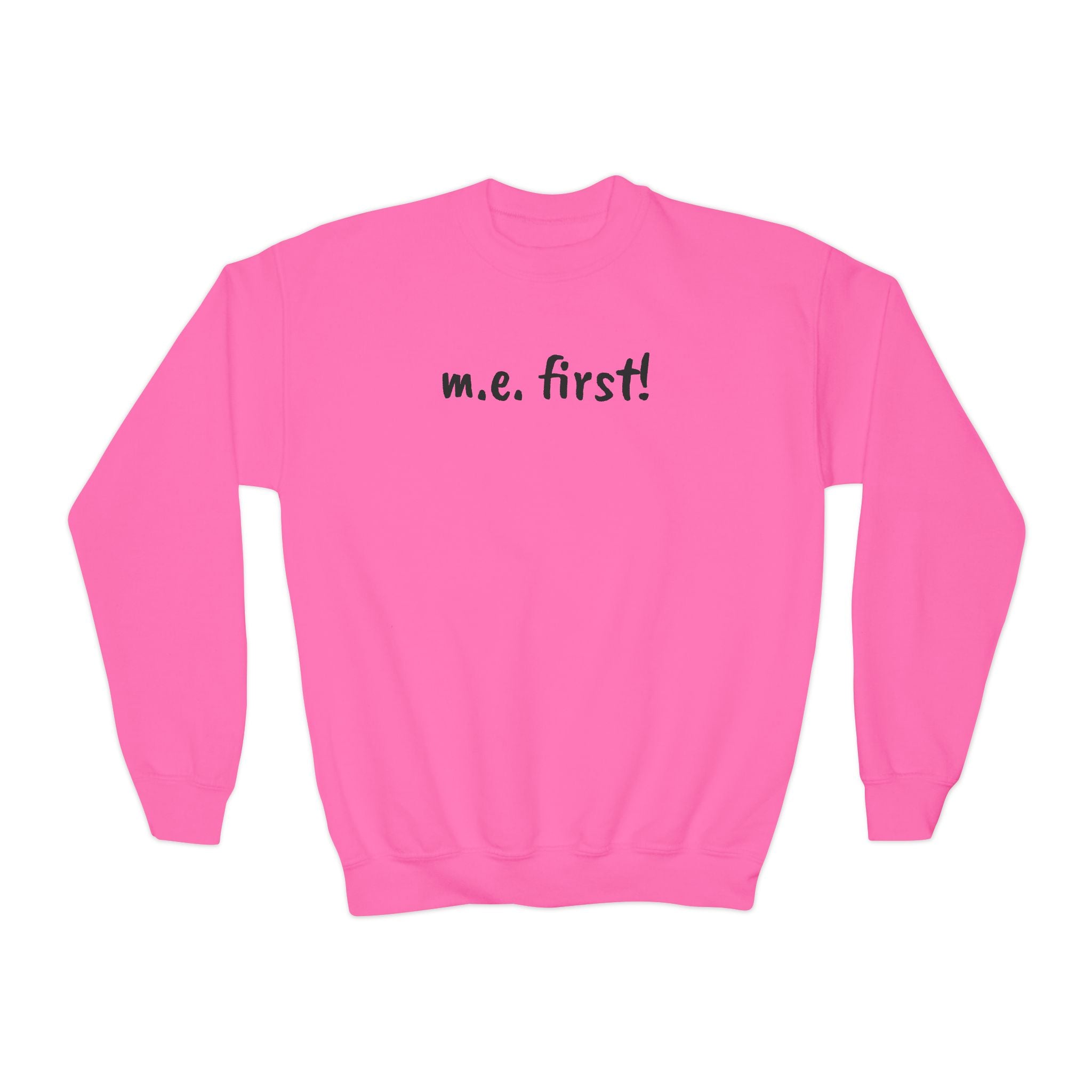 Sweatshirt - Youth Crewneck - m.e. first! - Black Lettering