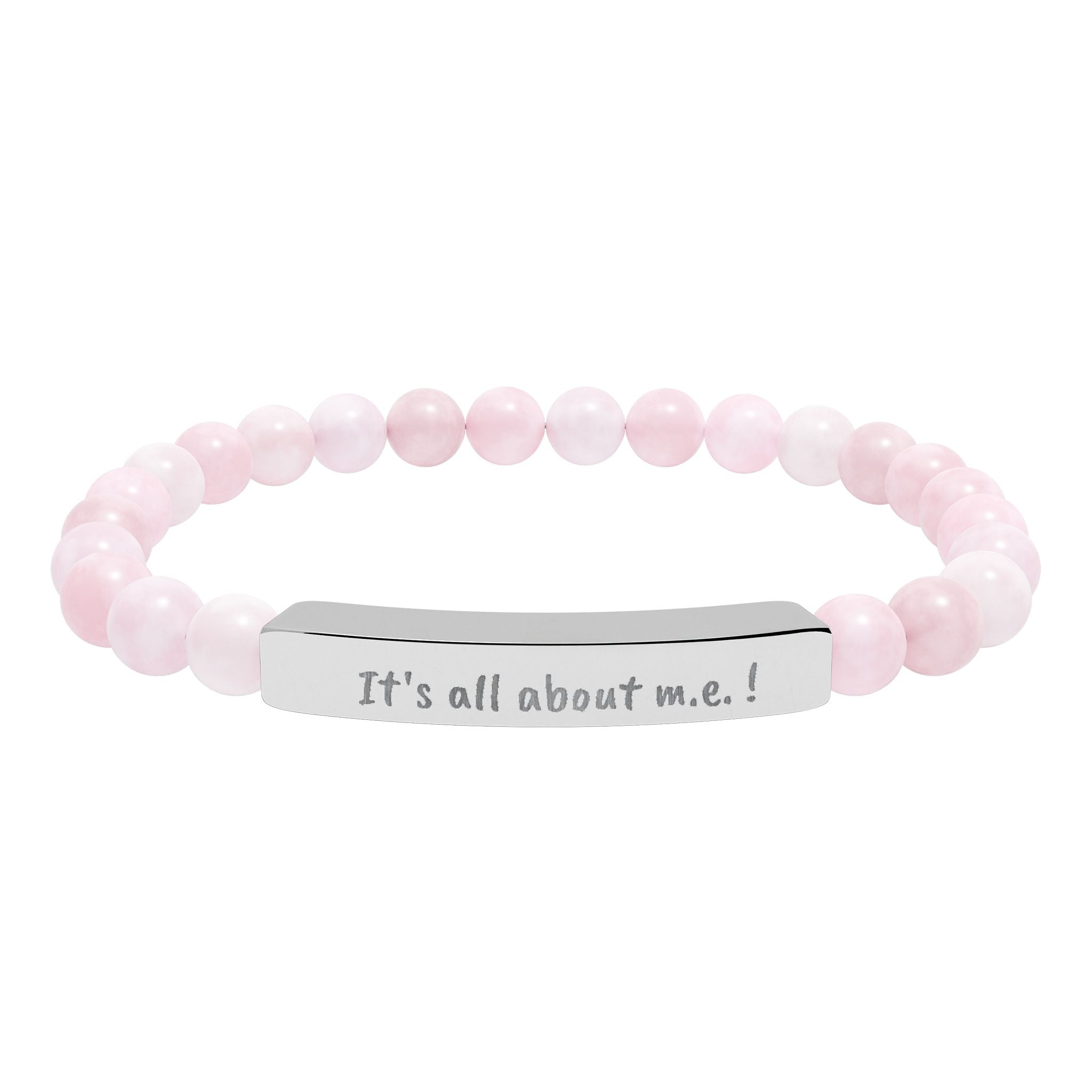 Bracelet - It's all about m.e.! Engraved Natural Stone Stretch Bar Bracelet