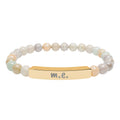 Bracelet - m.e. - Engraved Natural Stone Stretch Bar Bracelet