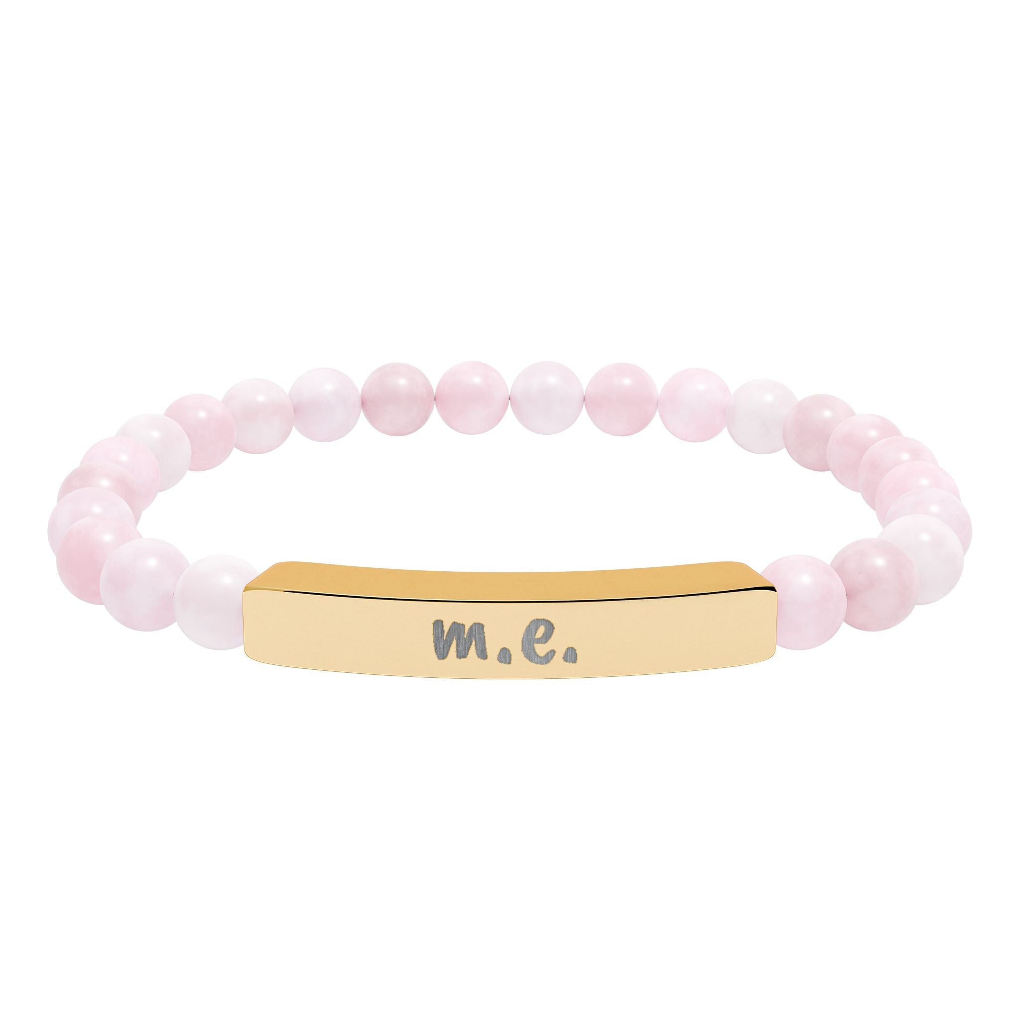 Bracelet - m.e. - Engraved Natural Stone Stretch Bar Bracelet