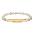Copy of Bracelet - I believe in m.e. ! - Engraved Natural Stone Stretch Bar Bracelet