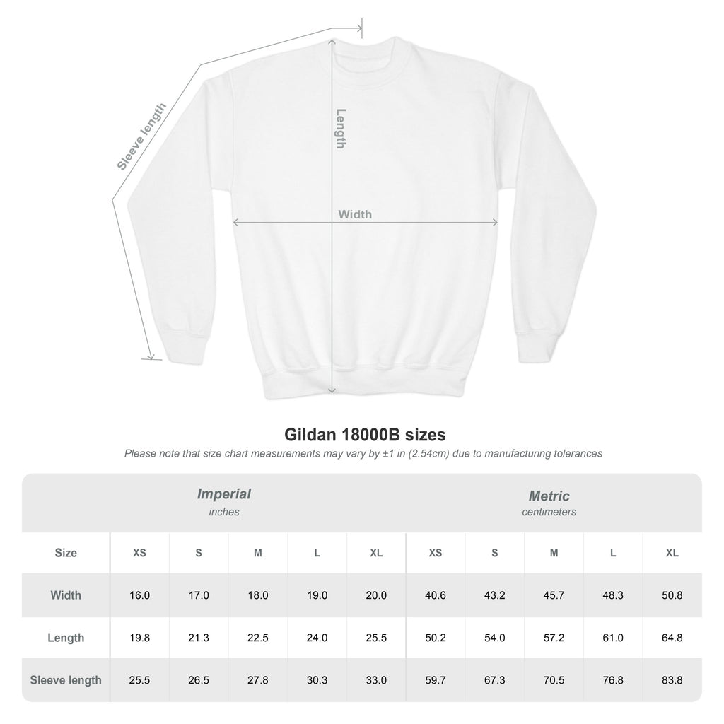 Sweatshirt - Youth Crewneck - m.e. first! - White Lettering